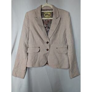 Vintage Fillmore Studio California Blazer Houndstooth Wool M Elegant (655)